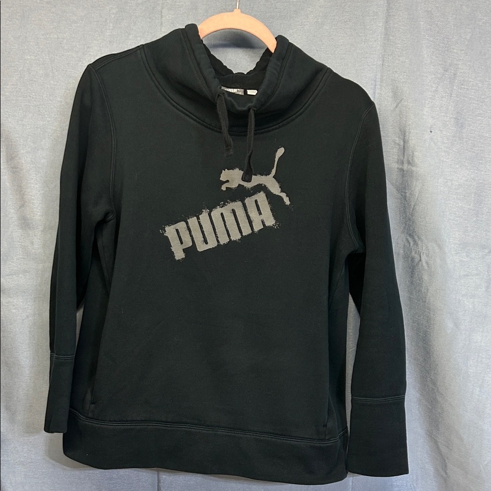 Puma black hoodie with high collar